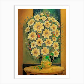 Yellow Flowers In A Vase Art Print