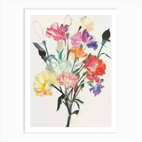 Carnation 3 Collage Flower Bouquet Art Print