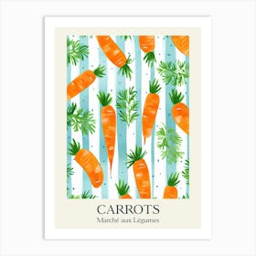 Marche Aux Legumes Carrots Summer Illustration 3 Art Print