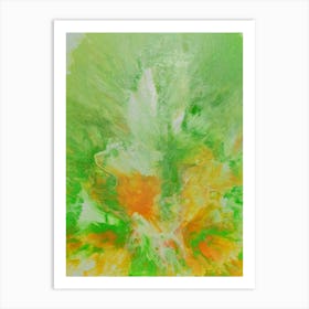 Abstract Painting, Acrylic On Canvas, Green Color Art Print