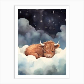 Baby Bison 1 Sleeping In The Clouds Art Print