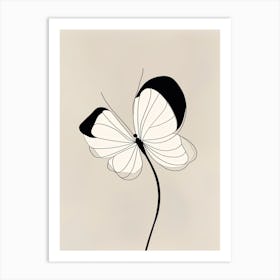 Butterfly Line Art Abstract 5 Art Print