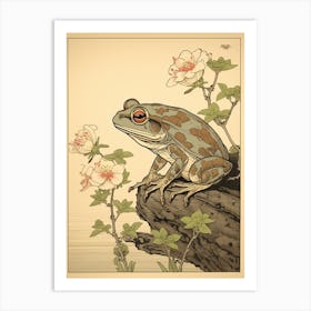 Vintage Japanese Frog Burrow 9 Art Print