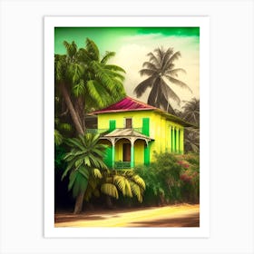 Jamaica Soft Colours Tropical Destination Art Print