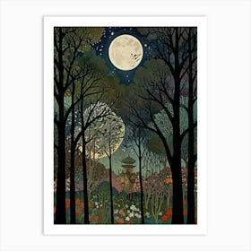 William Morris Moonlight In The Forest 55 Art Print