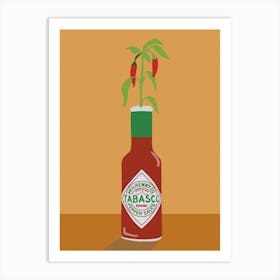 Hot Sauce Bottle Plant Print Poster