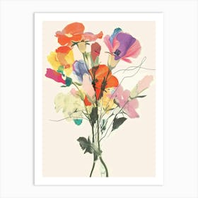 Lisianthus 2 Collage Flower Bouquet Art Print