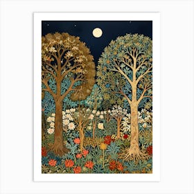 William Morris Moonlight In The Forest 158 Art Print