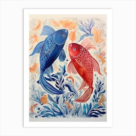 Two Koi Fish Art Print