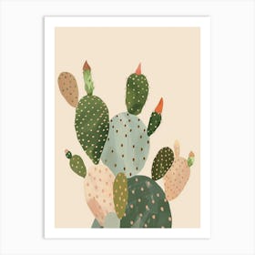 Bishops Cap Cactus Minimalist Abstract Illustration 4 Art Print