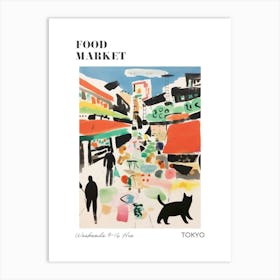 The Food Market In Tokyo 3 Illustration Poster Art Print