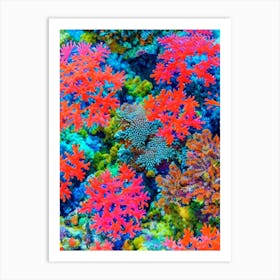 Acropora Granulosa Vibrant Painting Art Print