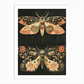 Nocturnal Butterfly William Morris Style 8 Art Print