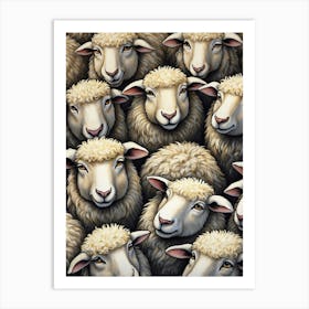 Sheep Flock Art Print