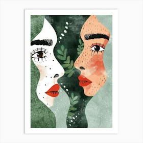 Two Women Face Painting 1 Art Print