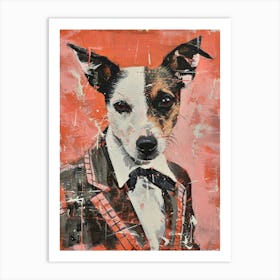 Dog In A Suit Kitsch Portrait 1 Art Print