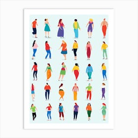 Body Positivity Here Come The Girls 7 Art Print