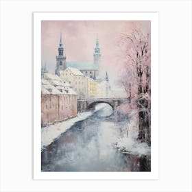 Dreamy Winter Painting Munich Germany 2 Art Print