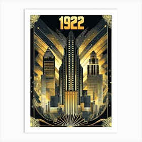 Aihrgdesign A Vintage Poster Showcasing Art Deco Architecture 492866ee 6d8b 4dca A2ba 7418d31721ff 1 Art Print