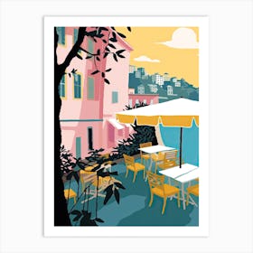 Sorrento, Italy, Flat Pastels Tones Illustration 2 Art Print