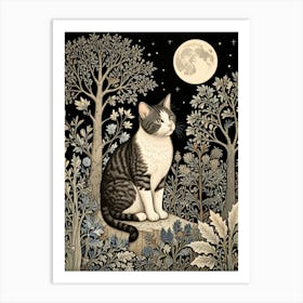 William Morris Cat In The Moonlight 19 Art Print