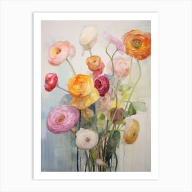 Abstract Flower Painting Ranunculus 2 Art Print