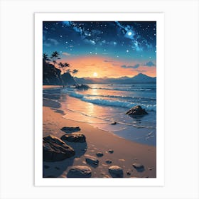 Sunset On The Beach Art Print