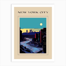 Minimal Design Style Of New York City, Usa 4 Poster Art Print