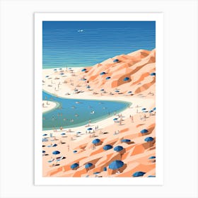Whitehaven Beach, Australia, Graphic Illustration 1 Art Print