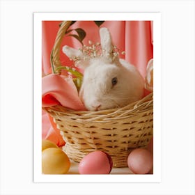 Easter Bunny In Basket Art Print