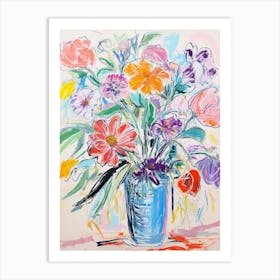 Flower Painting Fauvist Style Peony 1 Art Print