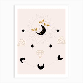 Diamonds And Moon Art Print