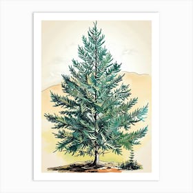 Balsam Tree Storybook Illustration 2 Art Print