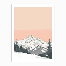 Mount Bierstadt Usa Color Line Drawing (3) Art Print