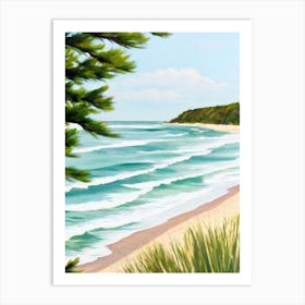 Bethany Beach, Delaware Contemporary Illustration 1  Art Print