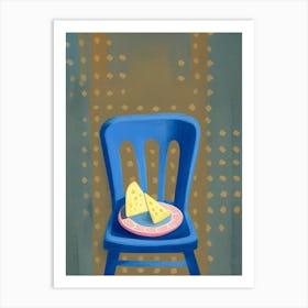 Blue Chair And Cheese Art Print