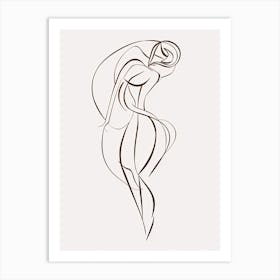 Line Art Woman Body 29 Art Print