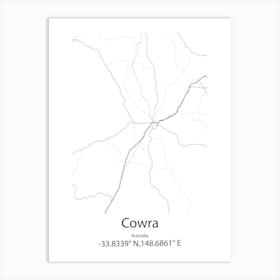 Cowra,Australia Minimalist Map Art Print