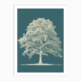 Elm Tree Minimalistic Drawing 2 Art Print