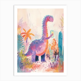 Dinosaur On A Mobile Phone 1 Art Print