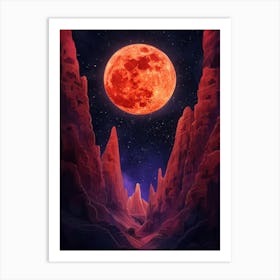 Red Moon In The Sky Art Print