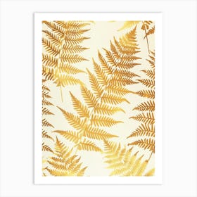 Pattern Poster Golden Leather Fern 3 Art Print