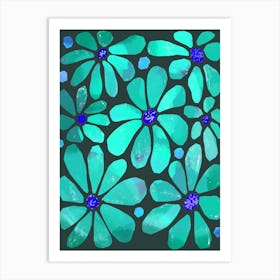 Light Blue Flowers Art Print