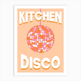 Kitchen Disco Pink and Orange Mirrorball Art Print