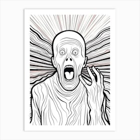 Line Art Inspired By The Scream 1 Art Print