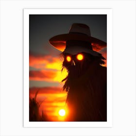 Scarecrow At Sunset 2 Art Print