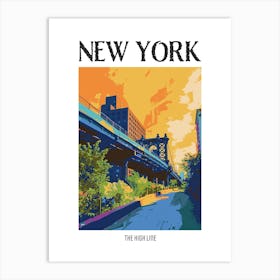 The High Line New York Colourful Silkscreen Illustration 4 Poster Art Print