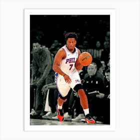 Kyle Lowry Of The Philadelphia 76ers Takes The Ball During The First Half Against The New York Knicks Art Print