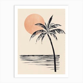 Palm Tree At Sunset Art Print