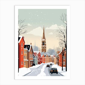Retro Winter Illustration Bristol United Kingdom Art Print